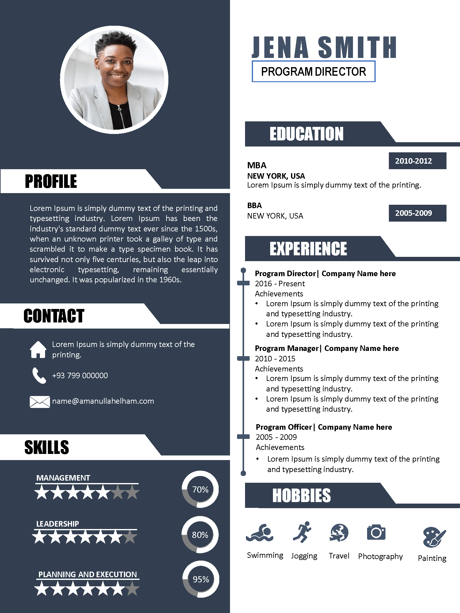 modern resume template free with image