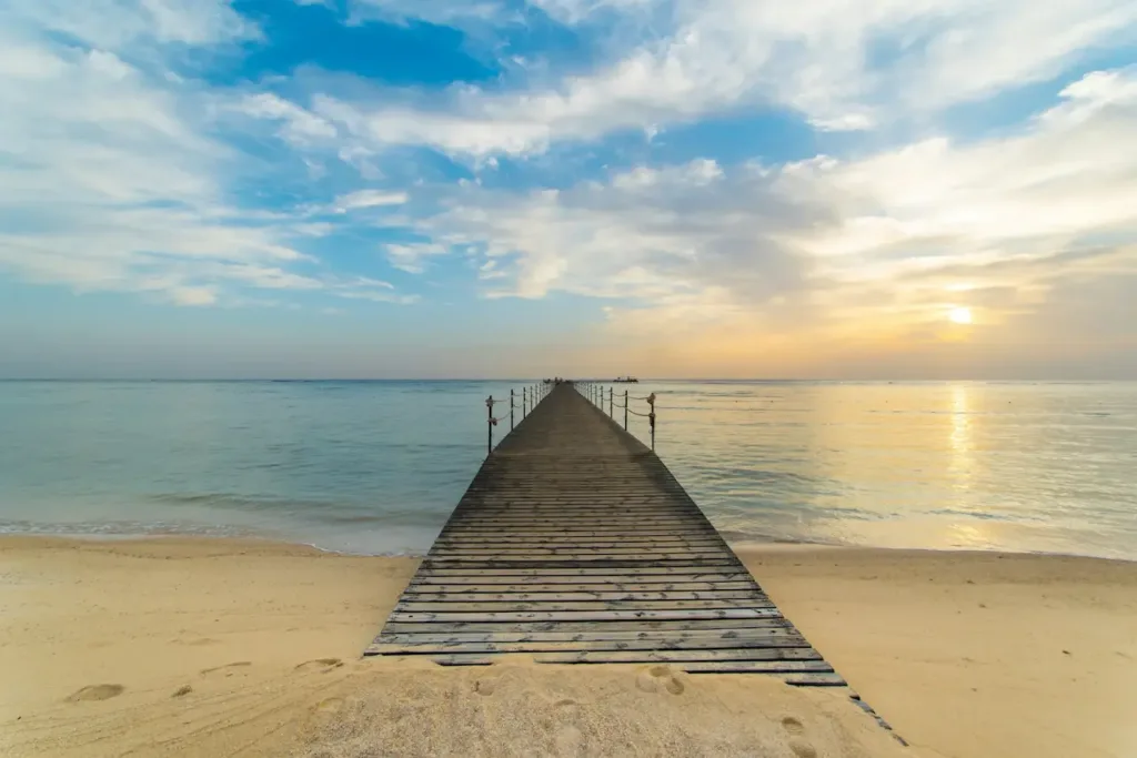 Red Sea: Sunset view on the beach.